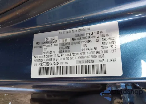 2021 Mazda Cx-5 Touring z USA, uszkodzony, nr VIN JM3KFBCM9M1474702